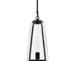 Home Decorators Desmond 60W Modern Black 1-Light Pendant with Smoke Glas... - $45.44