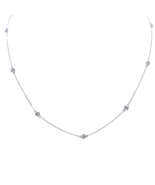 18ct White Gold Diamond By Yard Bezel Necklace 1.00ct 24&#39;&#39;inches 4mm Width - $2,502.73