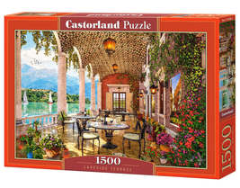 1500 Piece Jigsaw Puzzle, Lakeside Terrace, Italy, Mountain lake, Scenic view, A - $21.99