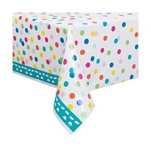 Plastic Confetti Cake Birthday Tablecloth, 7ft x 4.5ft  - £7.96 GBP