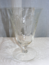 Vintage Crystal Single 5&quot; Parfait Glass Etched Corn Flower - $460.95 MXN