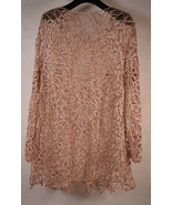 Womens Evening Crochet Jacket Mauve Pink Sequin Mewl Ribbon Flower Design  - £116.78 GBP