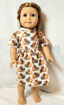 Clothes for 18&quot; Doll &amp; 15&quot; Bitty Baby ~ DRESS w/ Playful Cats Print ~ Fr... - £9.48 GBP