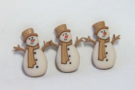 Novelty Buttons (New) 1 1/8&quot; (3) Old - Fashioned Snowmen - £3.07 GBP