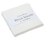 5&quot; Charm Squares Bella Solids Off-White Quilter&#39;s Cotton Fabric Precuts ... - $11.97