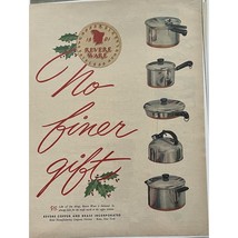 Vtg 1950s Revere Ware Copper Clad Cookware Print Ad Rome NY MCM Kitchen Pans - £11.41 GBP