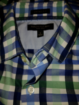 BANANA REPUBLIC MEN&#39;S LS PLAID BUTTON SHIRT-S-NON IRON GRANT FIT-WORN ONCE - $14.01