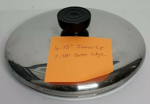 Pot Pan Lid Only Stainless Revere Ware 6.75&quot; Inner Lip 7.38&quot; Outer Edge - $11.52
