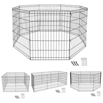 30&quot; Tall 8 Panels Metal Dog Playpen Large Crate Fence Pet Play Pen Exercise Cage - £54.67 GBP