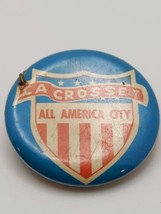 La Crosse Wisconsin America City USA Flag Shield Vintage Collectable Pin  - £19.30 GBP