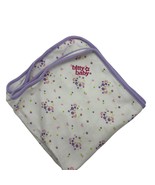 American Girl Bitty Baby Floral Swaddle Blanket Cotton White &amp; Purple Tr... - €12,39 EUR