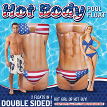 Hot Body Pool Float Patriotic 2 Sided  Inflatable Ocean Beach Double 6 FOOT Raft - £38.76 GBP