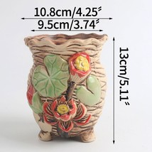 Korean Vintage Green Plants Succulent Flower Pot Large Diameter Pastoral Hand Pa - £28.30 GBP