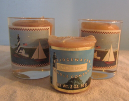 Vintage Candle Holder,Lot Of Tea Light Votive Lighthouse Glass Nautical Yankee - £14.38 GBP