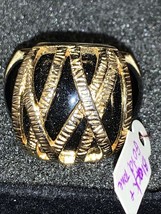 Black Onyx &amp; Gold Tone Ring See Pictures - $4.99