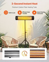 1500W Infrared Heater Electric Space Heater Remote 3 Speeds Timer Outdoor - $148.49