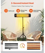 1500W Infrared Heater Electric Space Heater Remote 3 Speeds Timer Outdoor - €128,36 EUR