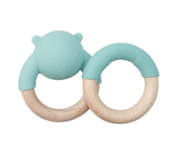Baby Teething Toys, Silicone wood Chew Toys for Soothing Baby Gums, Rattle Toys - £6.05 GBP