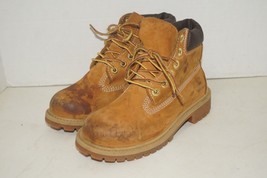 Timberland Youth Leather Work Boots Classic Wheat Nubuck Kids US Size 13.5 - $19.79