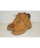 Timberland Youth Leather Work Boots Classic Wheat Nubuck Kids US Size 13.5 - $26.94 CAD