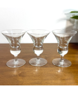 Vintage Danish Holmegaard Aperitif Cordial Glasses Set of 3 Clear Glass MCM - $26.14