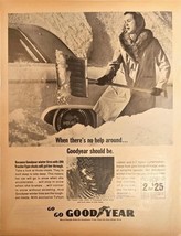Good Year Tires Snow Winter Christmas No help around -1964 Vintage Print Ad - $183.09 MXN