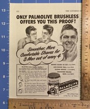 Vintage Print Ad Palmolive Brushless Shave Cream Man Shaving 6.75&quot; x 5.25&quot; - £6.11 GBP
