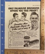 Vintage Print Ad Palmolive Brushless Shave Cream Man Shaving 6.75&quot; x 5.25&quot; - £5.93 GBP