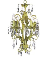 Elegant Rustic  Green Scroll Work Chic Shabby Crystal Drop  Chandelier - £718.62 GBP