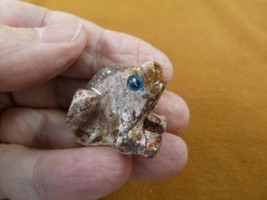 y-fro-26 baby FROG carving red tan stone gemstone SOAPSTONE love little ... - $8.59