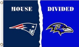 New England Patriots and Baltimore Ravens Divided Flag 3x5ft - £14.35 GBP