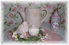  Sweet Chic N Shabby Pink Ceramic Sprinkler Watering Can - £10.18 GBP