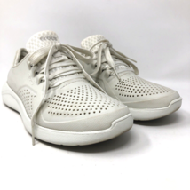 Crocs LiteRide Pacer Lace Up Shoes Womens Size 8 White Ivory 205234 Athleisure - £18.09 GBP