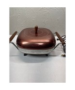 Wear-Ever Vintage Electric Frying Pan Hallite Copper Lid USA 11 inch Ski... - $745.43 MXN