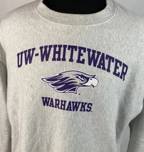 Champion Sweatshirt Reverse Weave Crewneck College Gray Jumper Large Wis... - $39.99