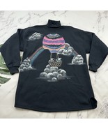 ProSpirit Womens Vintage 90s Hand Painted Sweatshirt Size Xl Black Rainbow - $47.37 CAD