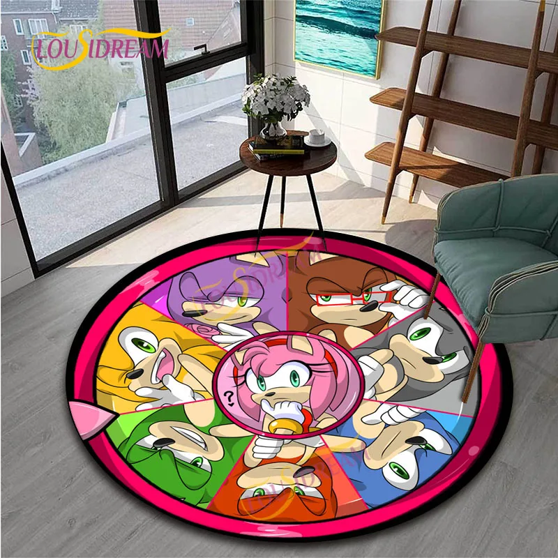 Play Cartoon printing soft round Japanese Sonic carpet home living room decorati - £25.07 GBP