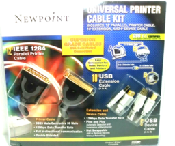 Newpoint Universal Printer Cable Kit 24K Gold Platted Connectors Superio... - £8.84 GBP