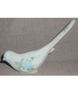 Fenton ARTIST SIGNED Handpainted BLUE SATIN GLASS BIRD Made in USA - $29.69