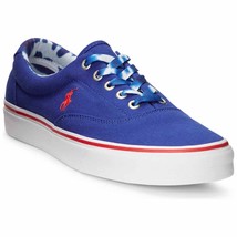 Polo Ralph Lauren Men Keaton Pony Sneakers Size US 9D Heritage Royal Blue Canvas - £30.23 GBP