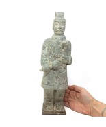 Stone Terracotta Standing Chinese China Warrior Soldier Guard Statue Ido... - $203.74 CAD