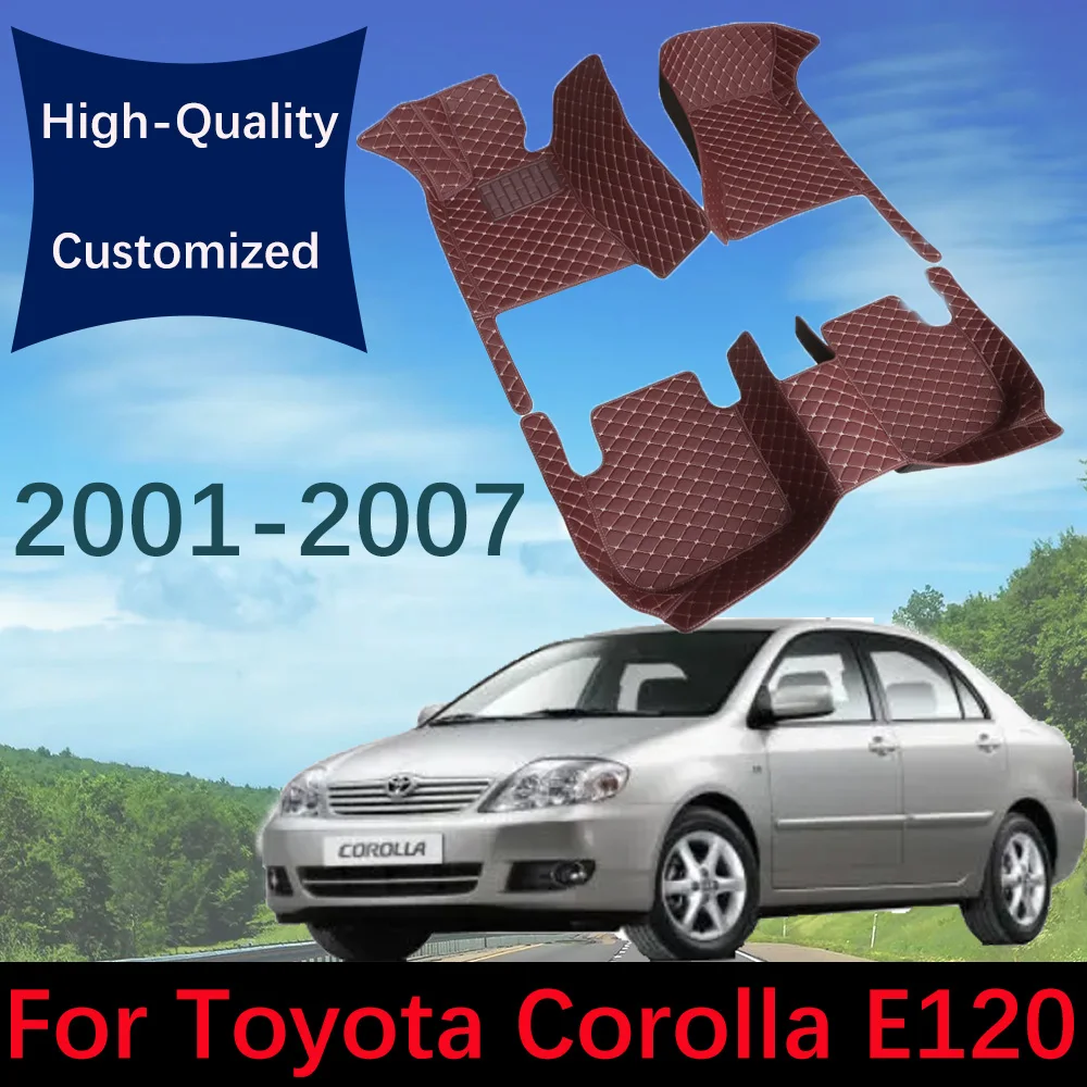 Custom Leather Car Floor Mats For Toyota Corolla E120 2001 2002 2003 200... - £39.29 GBP+