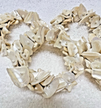 8 Mother Of Pearl Chunks Napkin Ring Holders Beach Ocean 2 3/4" Across - $24.26