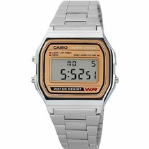 Casio A158WEA-9CF Men&#39;s Silver Classic Digital Bracelet Watch - £22.15 GBP