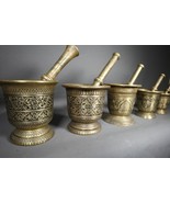 Super Rare Damascene Ottoman Set of Five Ornamented Apothecary Pestles M... - $1,069.17 CAD