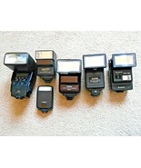 6-Canon Mount Auto Flash Units Black,Vivitar,Sunpak,Promaster,Phoenix,Canon - £116.76 GBP
