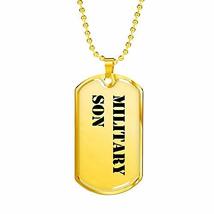 Unique Gifts Store Military Son - 18k Gold Finished Luxury Dog Tag Necklace - £39.07 GBP