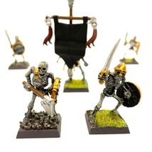 WFB Skeleton Warriors 5x Hand Painted Miniature Plastic Undead Tomb Kings - $75.00