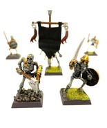 WFB Skeleton Warriors 5x Hand Painted Miniature Plastic Undead Tomb Kings - £58.57 GBP