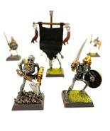 WFB Skeleton Warriors 5x Hand Painted Miniature Plastic Undead Tomb Kings - $75.00